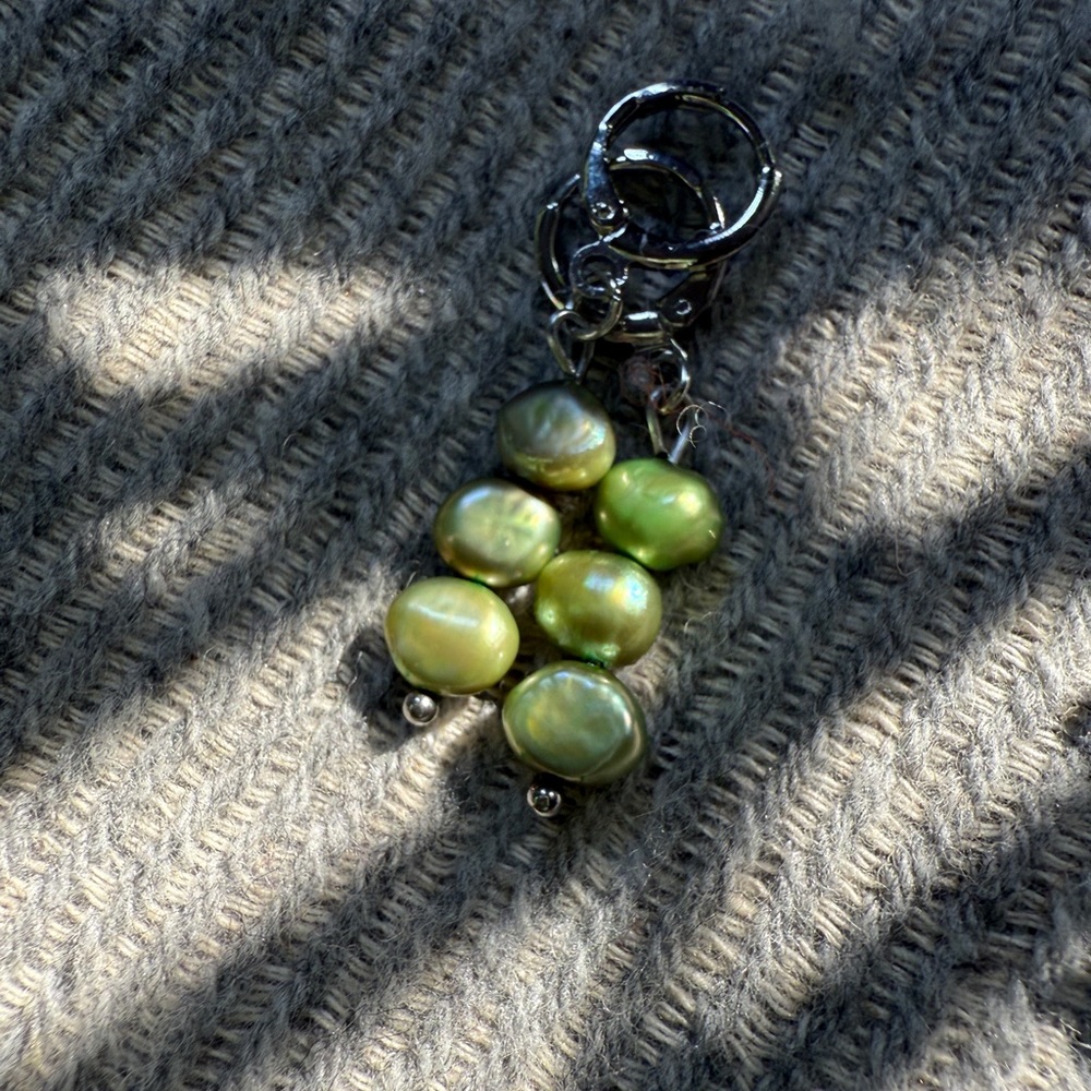 Green Pearl hoops